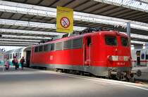 115 154-7 stand am 15.08.07 mit einem italienischen Fernzug im M�nchener HBF.