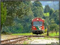 Triebwagengarnitur mit VT 35 und VS 42 der Steirischen Murtalbahn kurz vor dem Bahnhof Frojach.
18.08.2007
