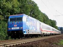 101 070  Die Adler  am 19.08.2007 mit IC 2004  Bodensee  von Stuttgart nach Norddeich Mole zwischen Rh�ndorf und K�nigswinter.