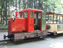 Schienentraktor der Kleinbahn des Vergn�gungsparks Debrecen. Niemand weiss genau was sie ist, es steht nur fest, dass sie mal mit C-50er Ersatzteilen aufgepeppt wurde. Sie ist aber k�rzer, hat nur einen F�hrerstand und der Unterbau ist auch fraglich - ???