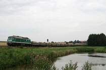 232 405 (V300 002) der Wismut mit �G 66236 bei Frankenau (20.07.2007)