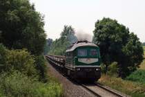 232 429 (V300 004) der Wismut mit �G 66239 vor Frankenau (20.07.2007)