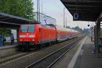 DB 146 006-2 mit Doppelstockwagen in Recklinghausen Hbf am 17.08.2007 als RE2 mit Ziel M�nchengladbach Hbf.