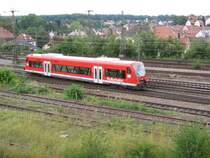 Regioshuttle auf �berf�hrungsfahrt gen S�den am 22.08.2007 im Bahnhof Ludwigsburg.