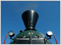 Detailansicher der GKB Dampflok 671. 