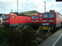 3x die Br 143 im Bahnhof Ansbach auf den Abstellgleisen
21.8.2007