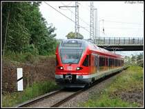 Am 15.08.07 war der erste Tag wo der Flirt seine Probefahrten in Mecklenburg Vorpommern absolvierte. Hier kommt der Zug gerade aus Sassnitz und f�hrt nach Rostock danach weiter nach Neustrelitz. Aufgenommen wurde das Bild am Hp Rostock-Kassebohm