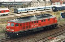 Die BR232 Cargo vorbei gefahren am S-Bahnhof Berlin-Warschauer-Str.