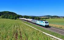 186 364 + 185 578 mit einem Gaskesselzug am 23.08.2022 bei Darshofen.