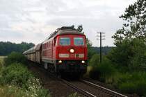 232 014 mit CS 47445 vor Petershain (25.07.2007)
