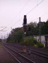 Signal 41 U6 zeigt Fahrt mit 80 km/h H�chstgeschwindigkeit und Halt erwarten. Hamburg-Harburg, 22.08.07
