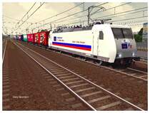 Eine 185 mit Containerzug im Bahnhof Villingen. Auf dieser Seite gibt es diese Wei�en Loks: http://www.freeway-gmbh.com/include.php?path=start.php&PHPKITSID=a092f8cfdea738fd044fe8850f67b7f4