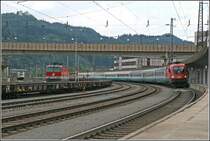 Der  Modellbahn gerechte  EC 87  TIEPOLO , von M�nchen nach Venezia Santa Lucia, wurde am 30.06.07 von der 1116 164 von M�nchen zum Brenner bespannt. 