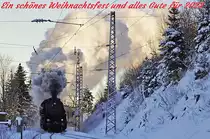 wünsche ich Euch mit dieser Aufnahme der 58 311 vom 01.01.2015 in Feldberg-Bärental


