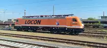 Cottbus Hbf. am 01.06.2022. Lok des Baulogistikers  Locon 