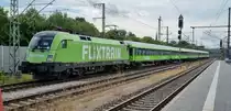 Durchfahrt eines Flixtrain in Erfurt Hauptbahnhof am 05.08.2022