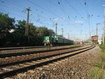 106 010 der ITL f�hrt mit ihrem kurzen Zug zum Dresdner-Alberthafen hier ist sie kurz vor der Marienbr�cke.24.08.07.
