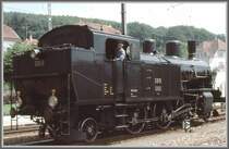 Hier sieht man sch�n den Kohlekasten der Eb 3/5 5819 von dem die Lok ihren �bernamen Habersack zu haben scheint. Porrentruy oder Del�mont, wer erkennt den Ort? (Archiv 06/77)