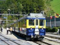 BOB - Pendelzug mit Zahnrad Triebwagen ABeh 4/4  307 im Bahnhof von Zweil�tschienen am 02.09.2007