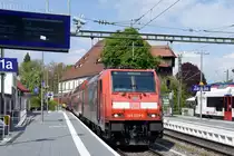 KONSTANZ (Landkreis Konstanz), 02.05.2023, 146 229-0 als RE2/Baden-Württemberg nach Konstanz bei der Einfahrt in den Bahnhof Konstanz; dieser Zug fährt nach ca. 20minütiger Pause eigentlich zurück bis Karlsruhe Hbf, aber z.Z. aufgrund von Bauarbeiten nur bis Villingen