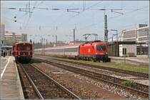 Am 30.06.07 brachte die Villacher 1116 164 den EC87 zum Brenner (ID 131244) und am 01.07.07 durchf�hrt sie mit OEC 113 von M�nchen Hbf nach Klagenfurt, mit Kurswagen nach Zagreb Glavni Kolod den M�nchener Ostbahnhof. 