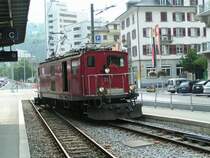 Lok HG2 36 der MGB hat am fr�hen Morgen des 07.08.07 einige Wagen zum Bahnhof Brig gebracht .