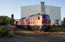 EBS 232 690 am 07.06.2023 mit Getreide im Stralsunder Südhafen.
