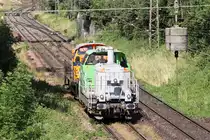 NXRL 0650 084-3 mit WHE 23 (291 964-5) auf der Hamm-Osterfelder Strecke in Recklinghausen-Ost 16.6.2023