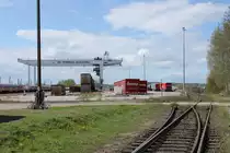 Das KV-Terminal neben dem Bw Glauchau. Fotografiert während der Saisoneröffnung im Bw Glauchau am 23.04.2023.