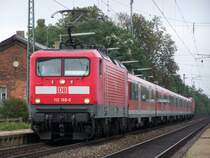Am 6.September 2007 fuhr die Br.112 168-0 mit einem Regionalzug, bestehend aus Modus-Wagen nach W�rzburg Hbf. Eine weitere 112er am Zugschluss leistete eine Schubleistung.
