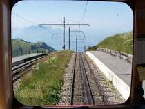 Triebwagen 3 steht in Rigi Kulm bereit f�r die Talfahrt nach Vitznau.