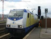 Meine Damen und Herren auf Gleis 3 im Abschnitt D-F f�hrt ein Metronom nach G�ttingen �ber Elze. Bitte Vorsicht bei der Einfahrt.
Hier mit ME 146-12