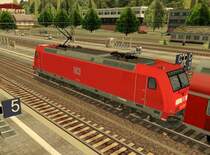 146 221-7 als RE 14660/20641 von Augsburg Hbf nach Stuttgart Hbf im Bf von G�nzburg! Sie schiebt ihren RE gleich weiter Richtung Ulm Hbf... (Fahrplan fiktiv)