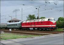 119 158-4 am Zugende eines Sonderzuges zu den  St�rtebeckerfestspiele in Ralswiek. Stralsund am 30.06.07 