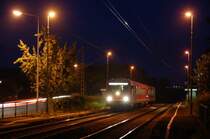 Ein unbekannter 628er als RegionalExpress von Crailsheim nach Ulm HBF wurde am 08.09.07 um ca. 20:30 Uhr bei seinem Halt im HP Hofen(b Aalen) aufgenommen.