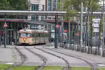 Triebwagen 446 mit Beiwagen 1458 der Freunde der Bremer Straßenbahn e.V.am Flughafen - 6.8.23
25 Jahre Linienverlängerungen der Äste zum Flughafen und zur Universität