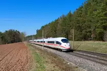403 008 DB Fernverkehr  Murnau am Staffelsee  als ICE 621 (Essen Hbf - M�nchen Hbf) bei Hagenb�chach, 30.03.2021