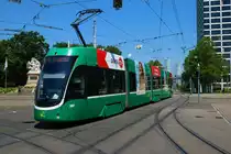 BVB Basel Bombardier Flexity Be4/6 Wagen 6007 am 11.07.23 in Basel