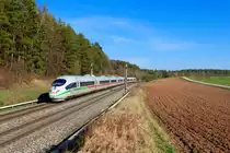 403 008 DB Fernverkehr  Murnau am Staffelsee  als ICE 620 (M�nchen Hbf - Dortmund Hbf) bei Hagenb�chach, 30.03.2021