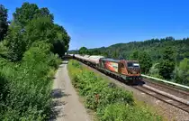 187 538 mit einem Gaskesselzug am 18.07.2023 bei Seestetten.