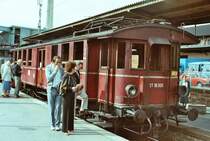 So begann alles: Der ET 183 05 DB ( zuvor LAG Nr. 505) zeigte schon 1898, wohin die Reise im Bahnbau gehen sollte. Er war am 31.05.1984 bei einer Feier des BDEF im Stuttgarter Hauptbahnhof vielbestaunt.