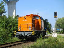 Zum Stralsunder Nordhafen war,am 19.August 2023,die PRESS 293 022 unterwegs.