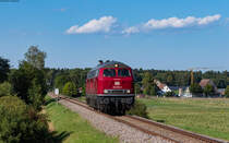 218 155 als Tfzf 21312 (Rottweil - Villingen) bei Zollhaus 18.8.23