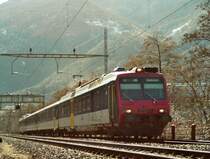 RBDe 560-NPZ  TILO  als S1 nach Bellinzona im Februar 2005 bei Mezzovico.