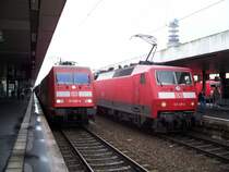 101 038 nach Leipzig Hbf und 120 128  nach K�ln in Hannover Hbf (21.8.2007)