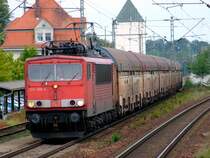 155 108 am 7.9.2007 bei der Durchfahrt durch Eggm�hl Ndby.