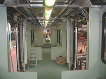 Stadler GTW 2/6 fr die OSE,Endfertigung bei der RhB in
Landquart im April 2004