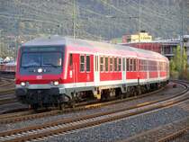 Rangierfahrt eines RegionalExpresses im GBF von Aalen. Der Zug kam zuvor aus Stuttgart Hbf und wird nun auf ein Abstellgleis im GBF rangiert. Aufgenommen am 14.September 2007