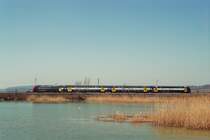 Ein DPZ in seiner ganzen Sch�nheit und noch in der Ursprungsfarbe unterwegs auf dem Seedamm bei Rapperswil im M�rz 2005.