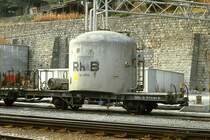 RhB - Uce 8036 am 30.09.1990 in St.Moritz - Zementsilowagen 2-achsig mit 1 offenen Plattform - Baujahr 1957 - FFA/MBA - Gewicht 7,95t - Zuladung 15,00t - L�P 7,74m - zul�ssige Geschwindigkeit 65 km/h - �2=24.03.1990 - ohne RhB-Logo - Lebenslauf: ex OB1 8036 - 1969 Uce 8036 - 2004 Uc 2036 - 28.03.2006 Abbruch - Hinweis: gescanntes Dia
